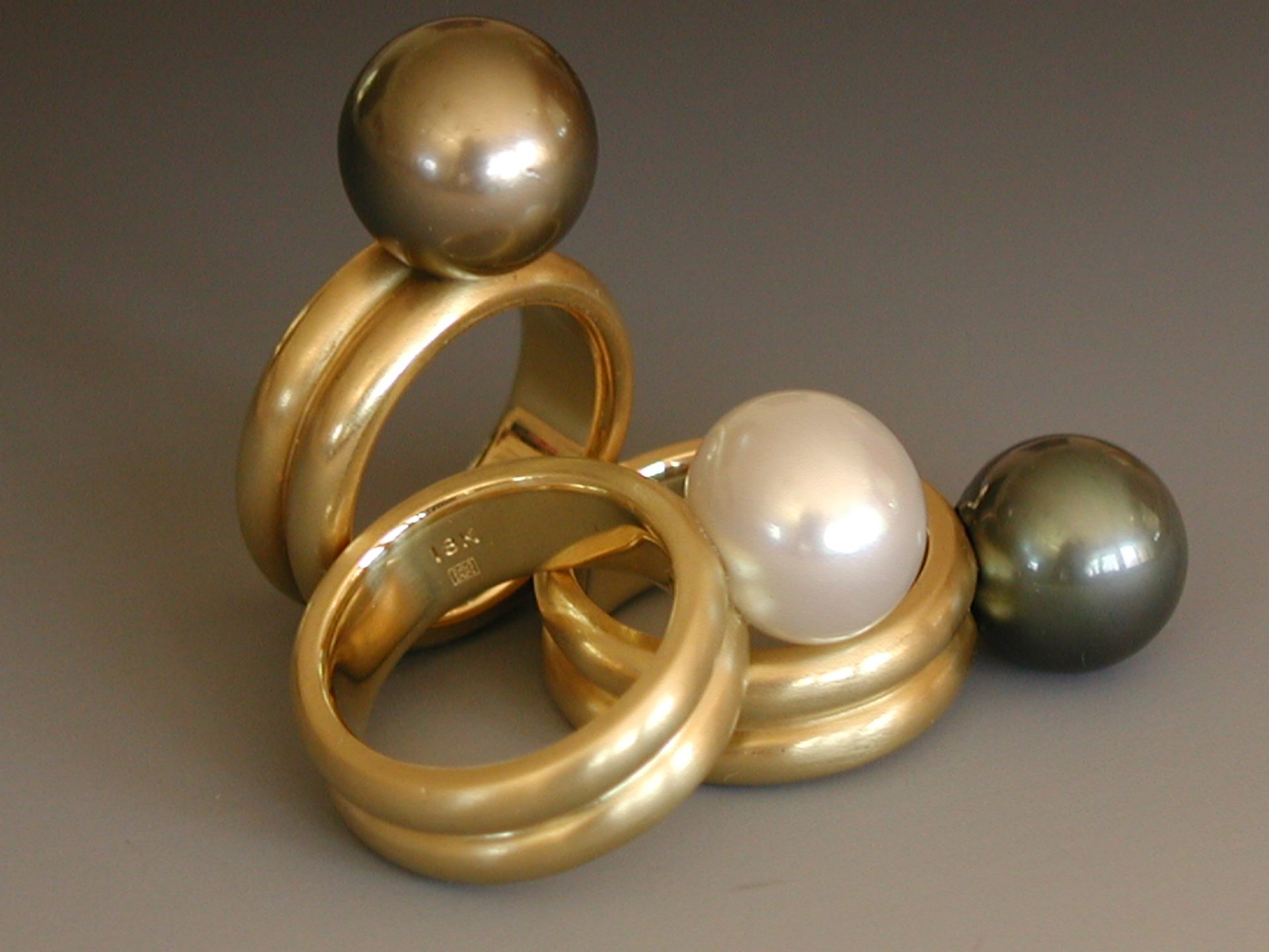 Double Band Pearl Rings