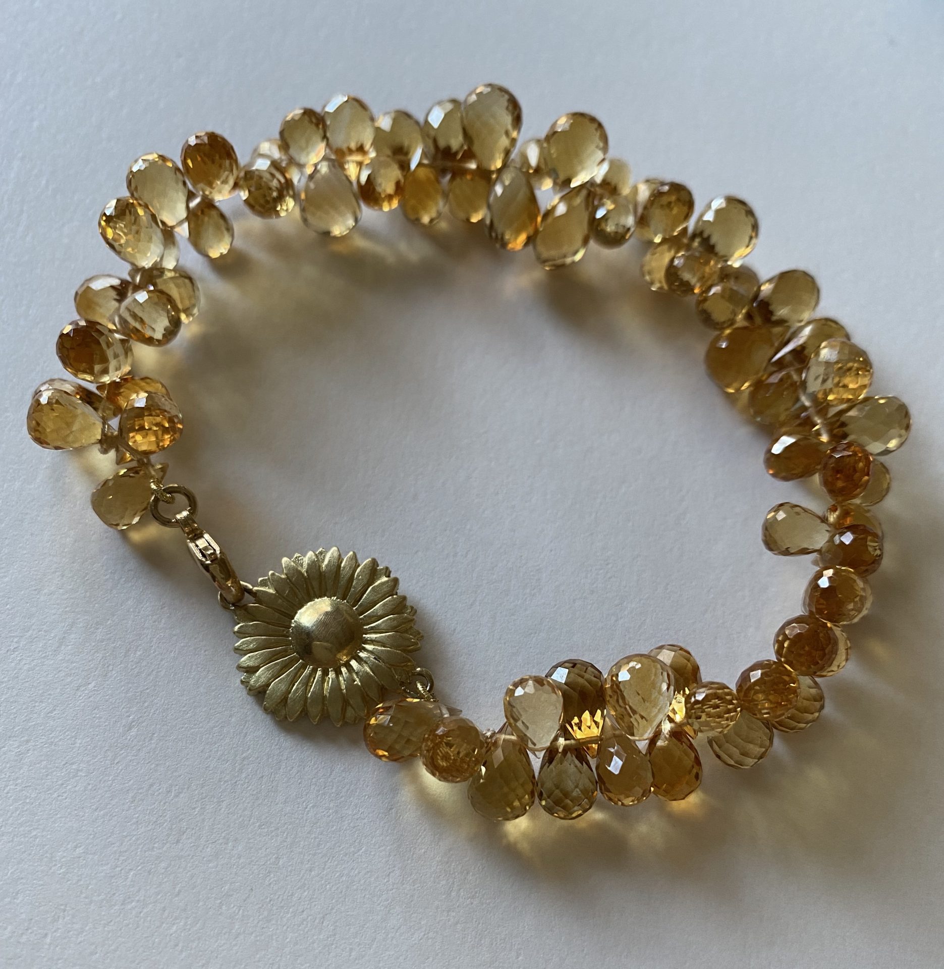 Citrine with Sunflower Clasp